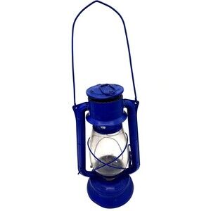 Vintage Meva 865 Blue Parrafin Oil Lamp Czech Republic